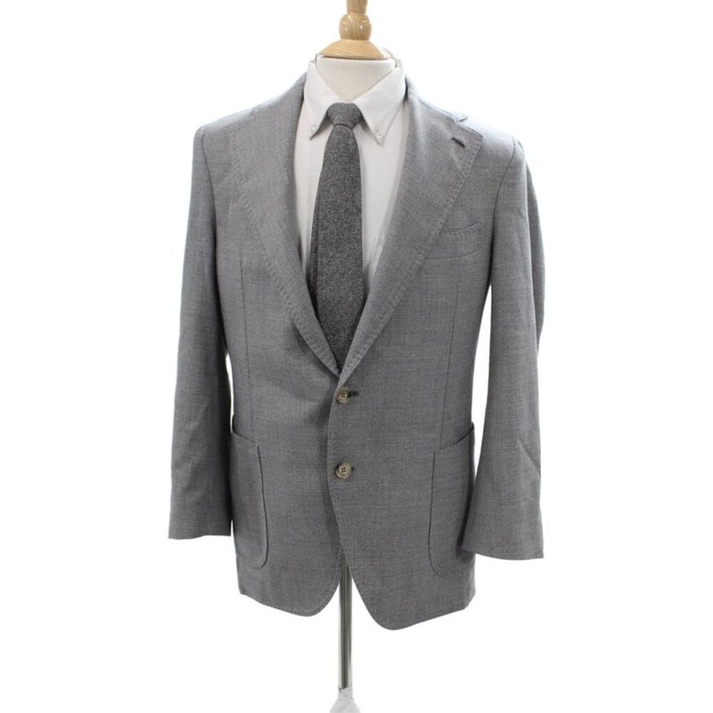 Giusto! Senza Regole Men Sport Coat Gray Pure Wool Button Size 52